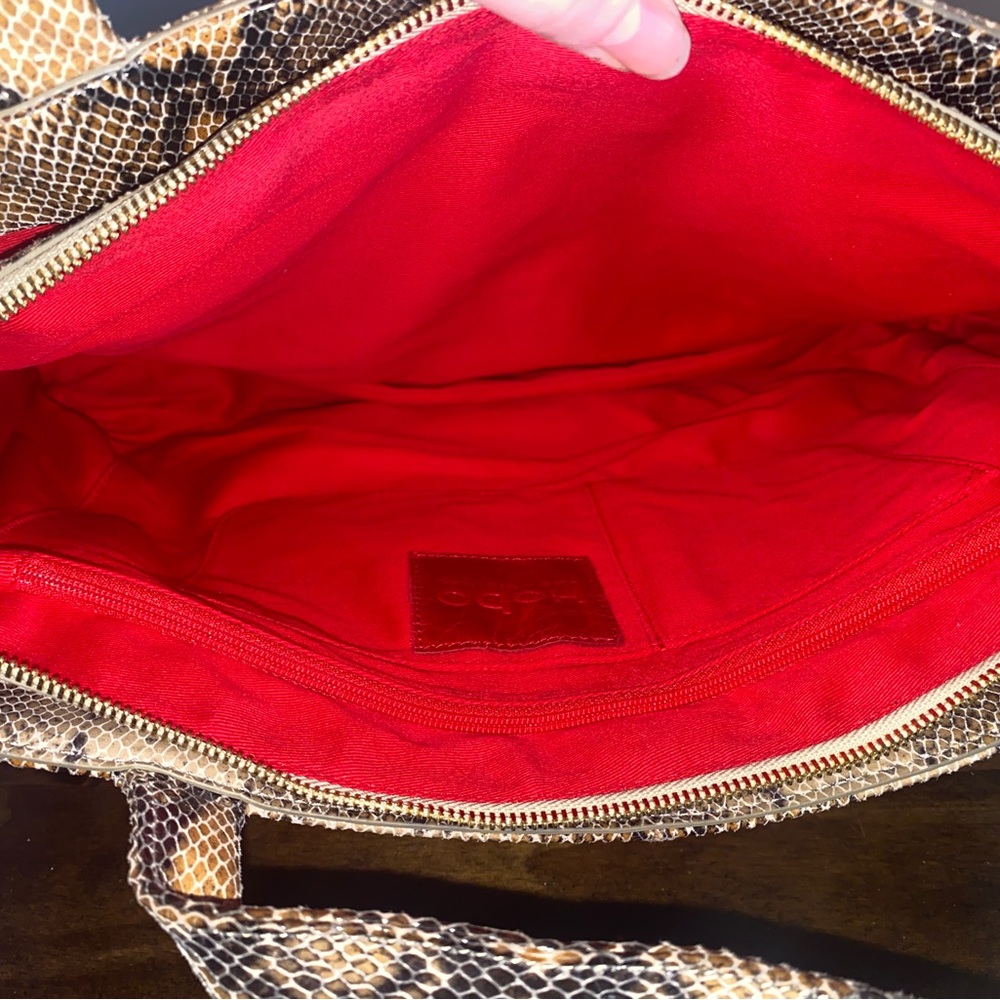 Hobo The Original Snake Skin Leather Shoulder Tote Purse NWT - Picture 8 of 11